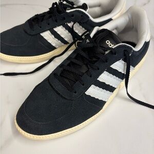 Adidas Women's Black and White Suede Sneakers